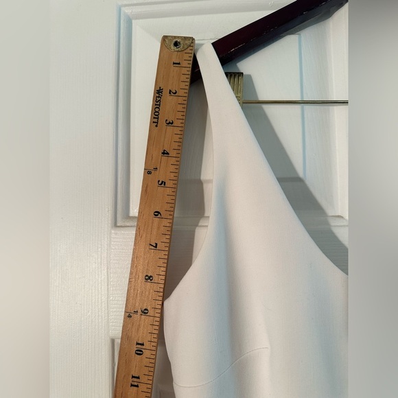 cinq à sept 12 Breena Slit Bridal Fitted Midi Wide Scoop Neck Sleeveless CLEAN - Picture 13 of 14